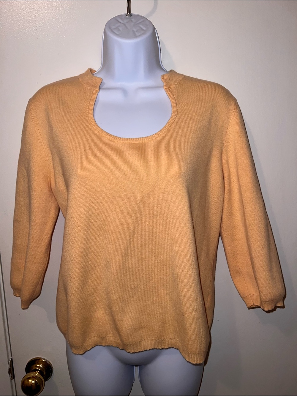 Vintage butter yellow Scoop Neck Women's Sweater